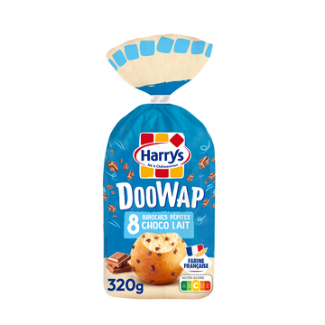 Brioches Doowap pépites de chocolat au lait sans additifs X8 HARRYS -320g