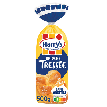 Brioche Tressée Nature au sucre perlé sans additifs HARRYS - 500g