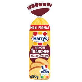 Brioche Tranchée recette classique Nature Maxi sans additifs HARRYS -680g