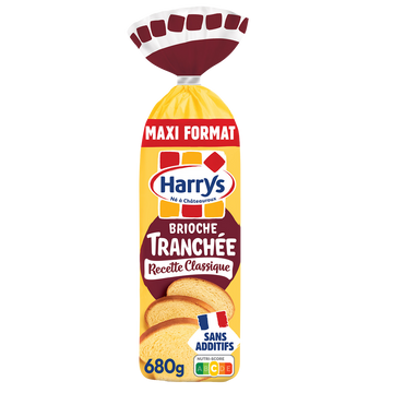 Brioche Tranchée recette classique Nature Maxi sans additifs HARRYS -680g