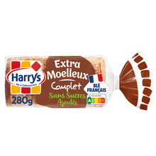 Pain de mie extra moelleux Complet sans sucres ajoutés HARRYS - 280g