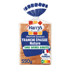 Pain de mie American Sandwich nature tranches épaisse HARRYS 550g