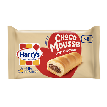 Gâteaux moelleux fourrés chocolat Choco Mousse moins de sucres HARRYS- X8 280G