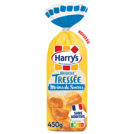 Brioche Tressée allégée en sucres HARRYS, 450G