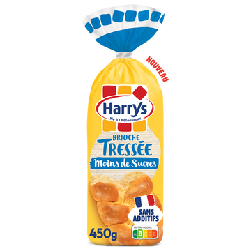 Brioche Tressée allégée en sucres HARRYS, 450G