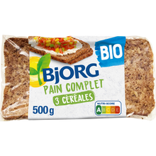 Pain complet BIO 3 céréales BJORG - Paquet de 500g