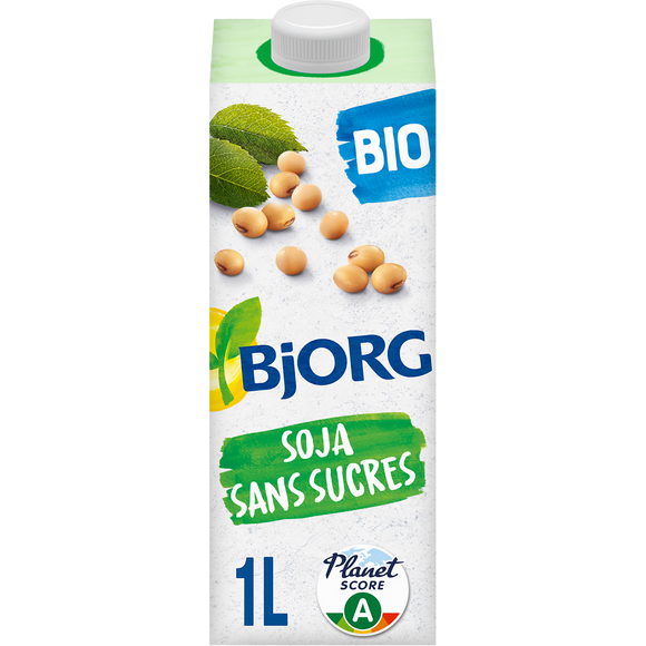 Boisson végétale Bio Soja Sans sucres BJORG - Brique 1L
