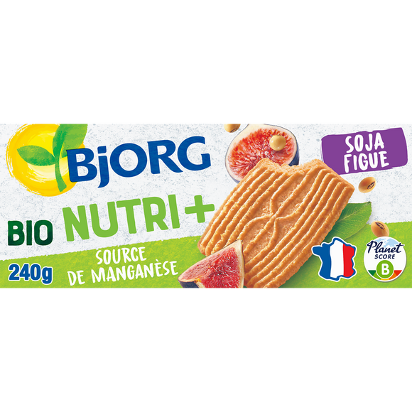 Goûter bio soja figue BJORG, 4x4 biscuits, 240g