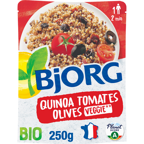 Quinoa à la tomate  et huile d'olive bio BJORG, pochon de 250g