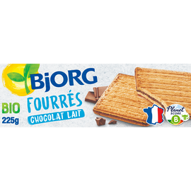 Biscuits bio fourrés Chocolat lait BJORG - Paquet 225g