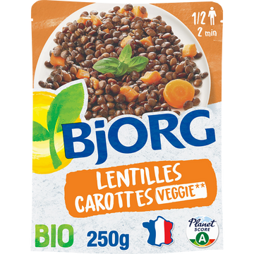 Lentilles et carottes bio BJORG, 250g