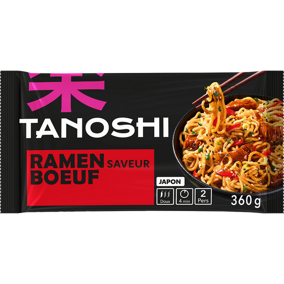 Ramen au boeuf TANOSHI, 360g