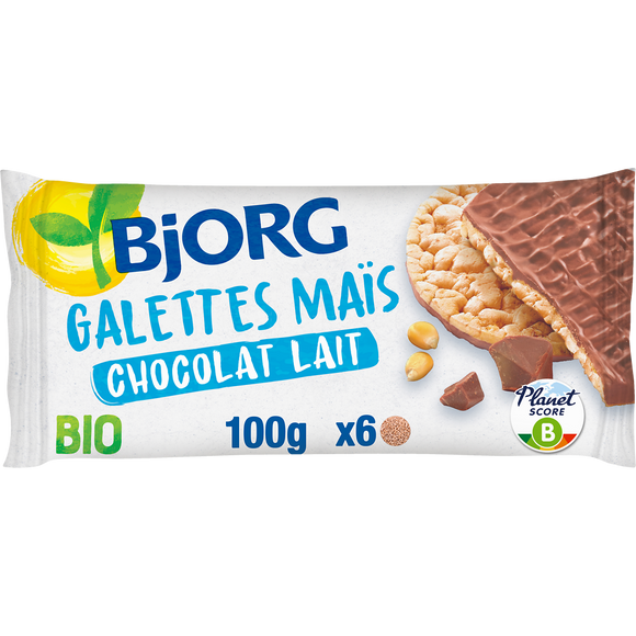 Galettes maïs Chocolat au lait BIO Sans gluten BJORG - Paquet de  100g