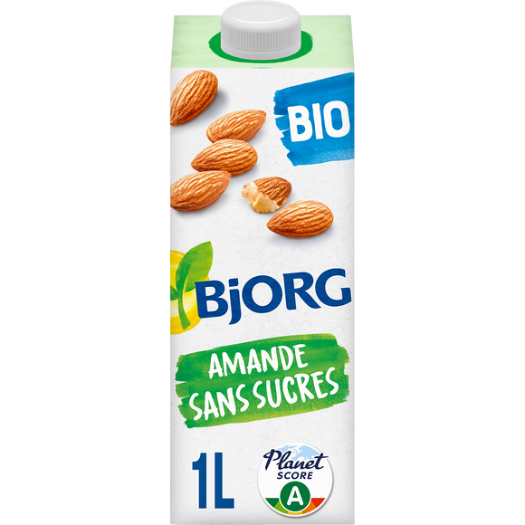 Boisson végétale lait d'Amande bio Sans sucres BJORG - brique 1l