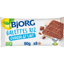 Galettes de riz Chocolat au lait BIO Sans gluten BJORG - Paquet de 90g