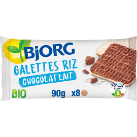 Galettes de riz Chocolat au lait BIO Sans gluten BJORG - Paquet de  90g