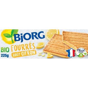 Biscuits fourrés Bio Citron BJORG - Paquet 225g