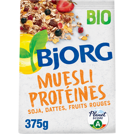 Müesli protéïnes soja, dattes & fruits rouges bio BJORG, doypack 375g