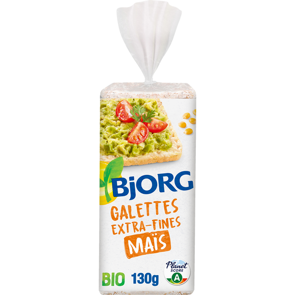 Galettes de mais extra fines bio BJORG, paquet 130g