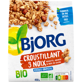 Céréales bio Equilidej croustillant aux 3 noix BJORG, 450g