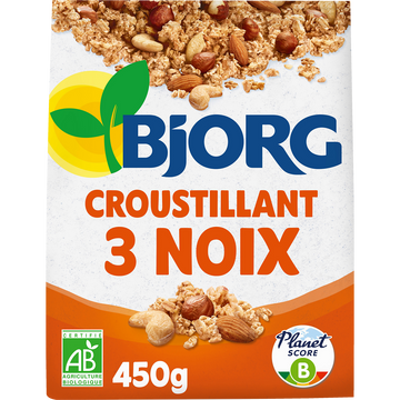 Céréales bio Equilidej croustillant aux 3 noix BJORG, 450g