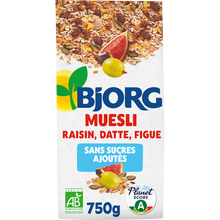 Céréales muesli bio sans sucre ajouté BJORG - 750g