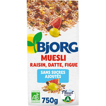 Céréales muesli bio sans sucre ajouté BJORG - 750g