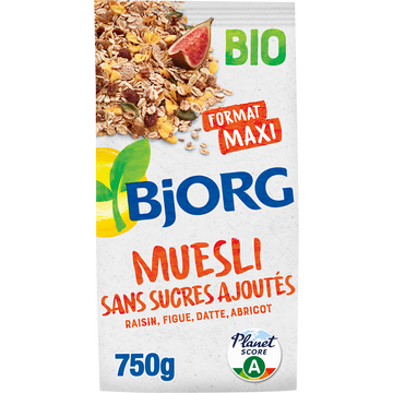 Muesli bio sans sucre ajouté BJORG, 750g