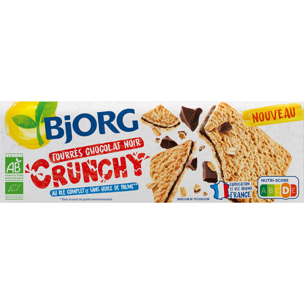 Fourrés chocolat noir crunchy bio BJORG, 150g