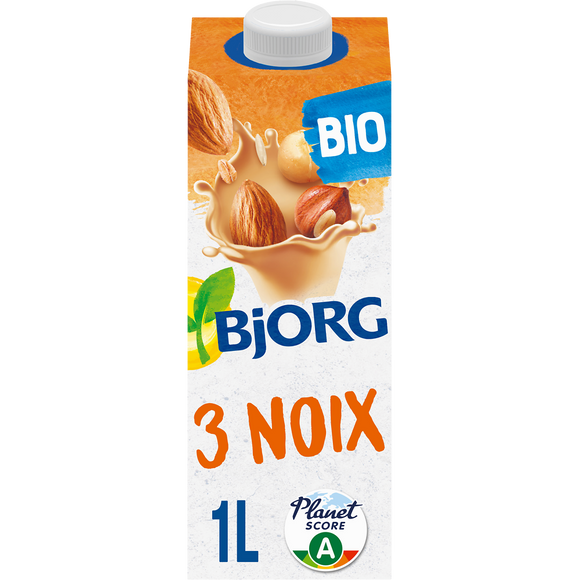 Boisson végétale aux 3 noix bio BJORG, brique 1L