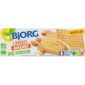 Biscuits fourrés à l'amande 100% végétal bio BJORG, 150g