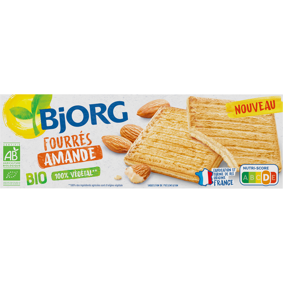 Biscuits fourrés à l'amande 100% végétal bio BJORG, 150g