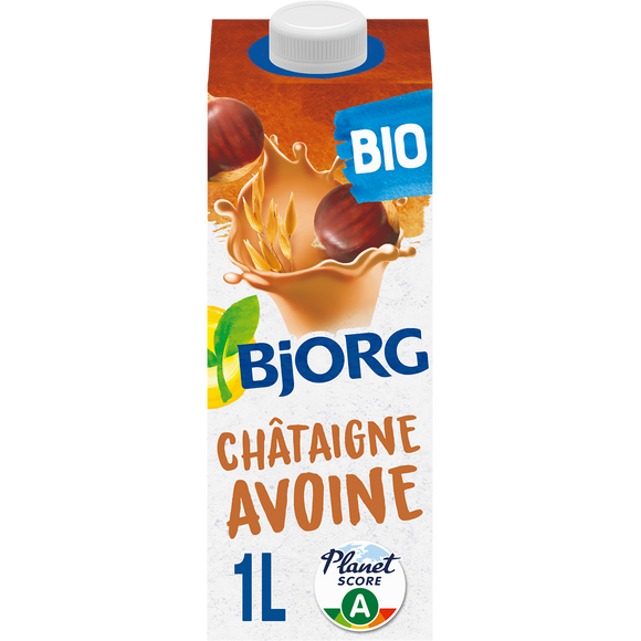 Boisson végétale chataigne avoine bio BJORG, brique 1L