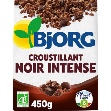 Céréales le croustillant chocolat noir intense bio BJORG, 450g