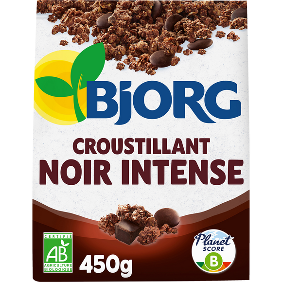 Céréales le croustillant chocolat noir intense bio BJORG, 450g
