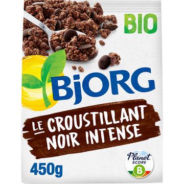 Céréales le croustillant chocolat noir intense bio BJORG, 450g
