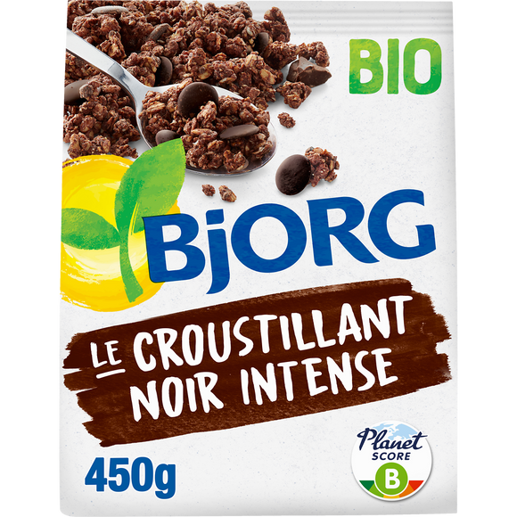Céréales le croustillant chocolat noir intense bio BJORG, 450g