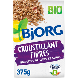 Céréales le croustillant fibres noisettes grillées seigle bio BJORG,375g