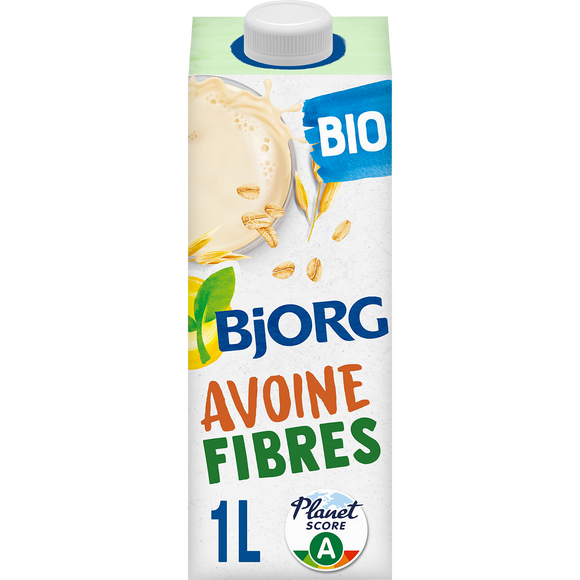 Boisson végétale avoine fibres bio BJORG, brique 1 litre