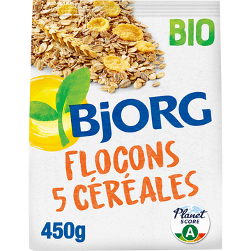 Flocons 5 cereales bio BJORG, sachet 450g