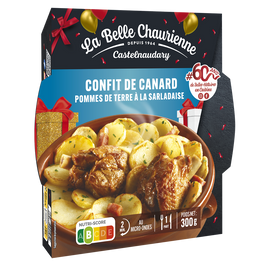 Confit de canard et pomme de terre sarladaises LA BELLE CHAURIENNE, barquette micro-ondable 300g