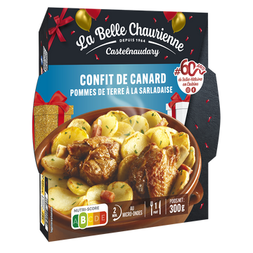 Confit de canard et pomme de terre sarladaises LA BELLE CHAURIENNE, barquette micro-ondable 300g