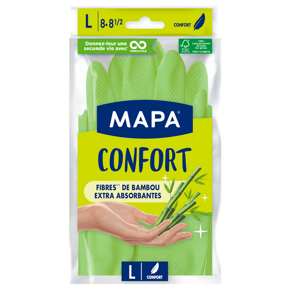 Gants ménagers Bien Etre MAPA, taille L