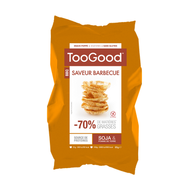 Gâteau apéritif Soufflés au soja et pomme de terre goût barbecue TOOGOOD, 85g