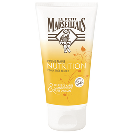 Crème pour les mains nourrissante au karité amande douce et argan LE PETIT MARSEILLAIS, 75ml