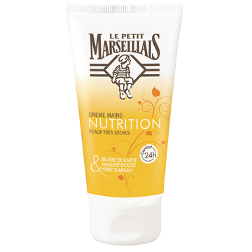 Crème pour les mains nourrissante au karité amande douce et argan LE PETIT MARSEILLAIS, 75ml