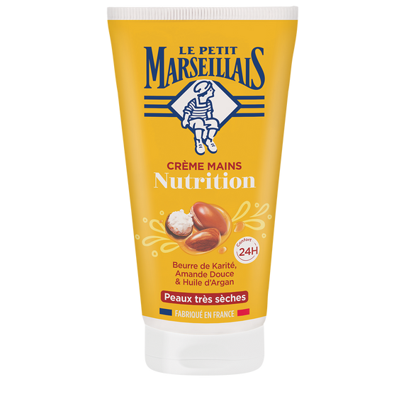 Crème pour les mains nourrissante au karité amande douce et argan LE PETIT MARSEILLAIS, 75ml