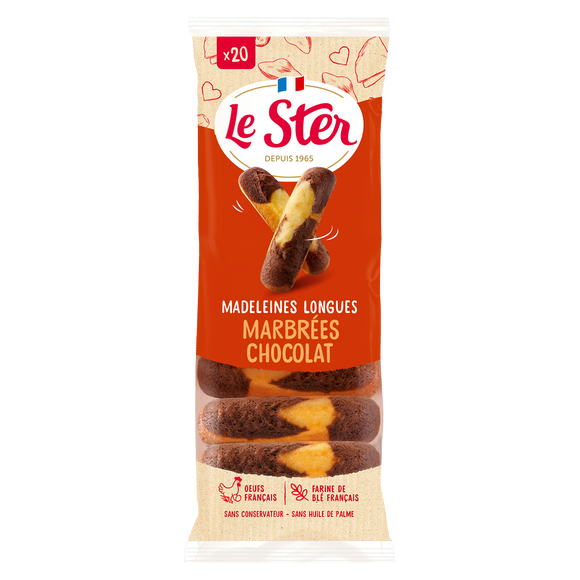 Madeleines longues marbrées au chocolat LE STER x20 - 250g