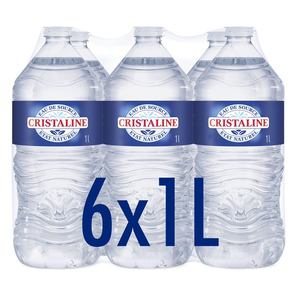 Eau de source CRISTALINE, 6 bouteilles de 1l