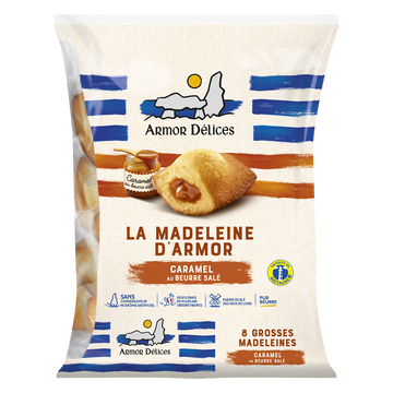 Madeleine fourrage caramel beurre salé ARMOR DELICES x8 264g